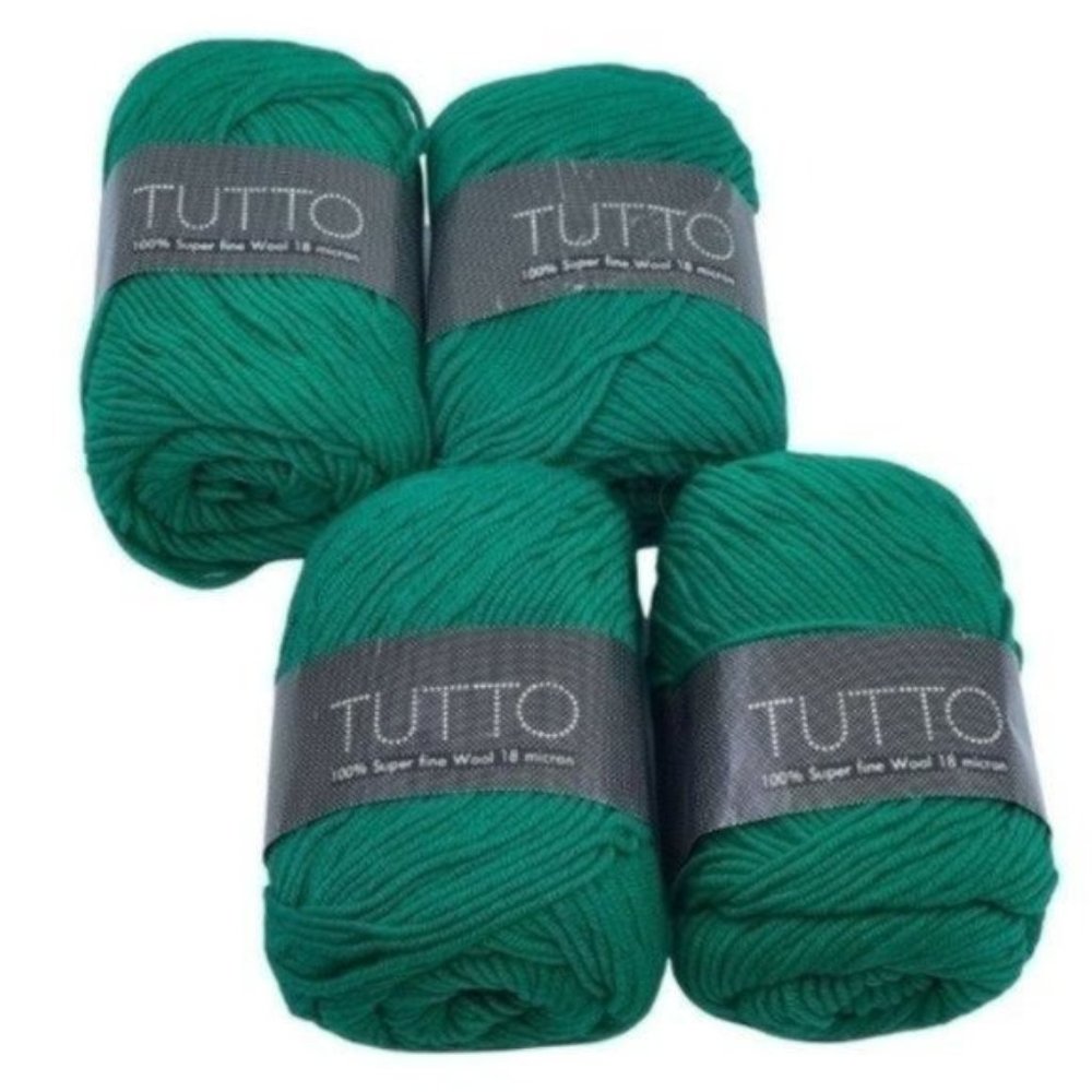 Filatura Di Crosa Tutto Super Fine Wool 18 Micron Yarn Color 109 Green 4 Skeins